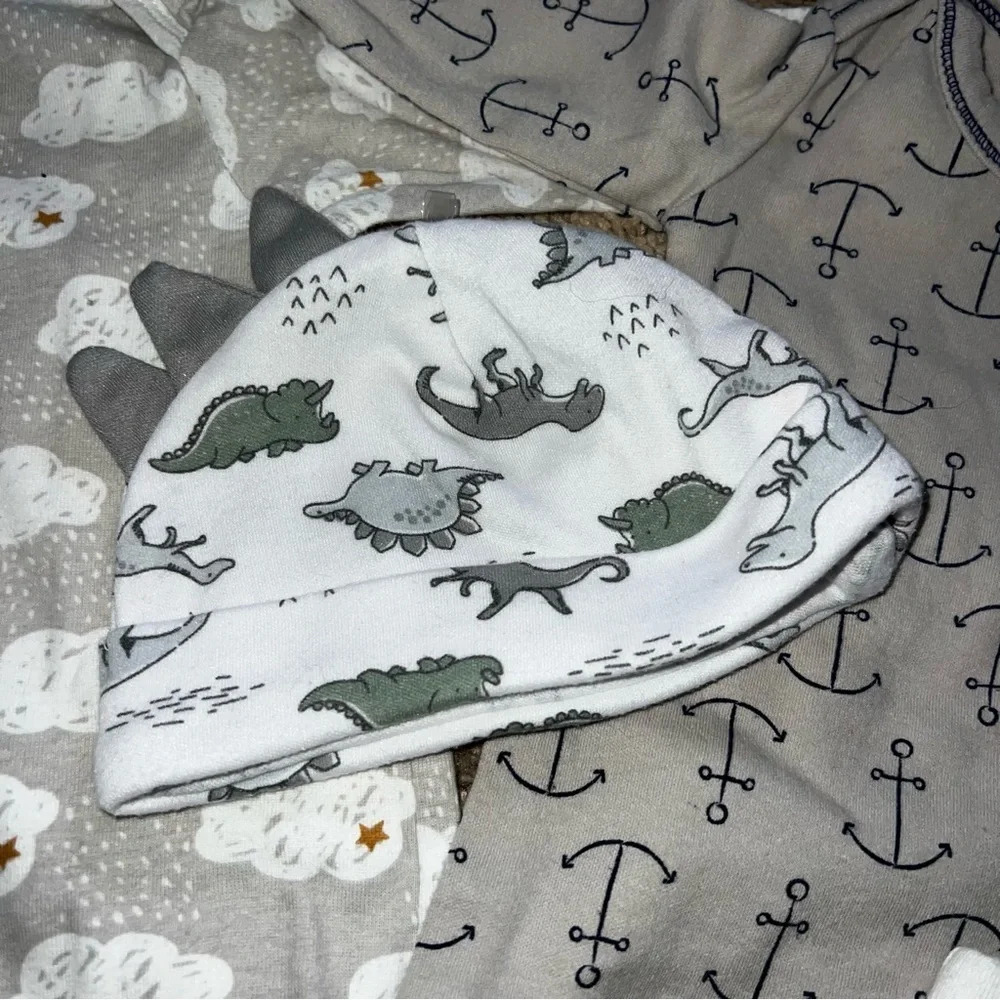Carter’s Gerber and other Brands Baby Boy Bundle Gray and White Size NB-6 Mos